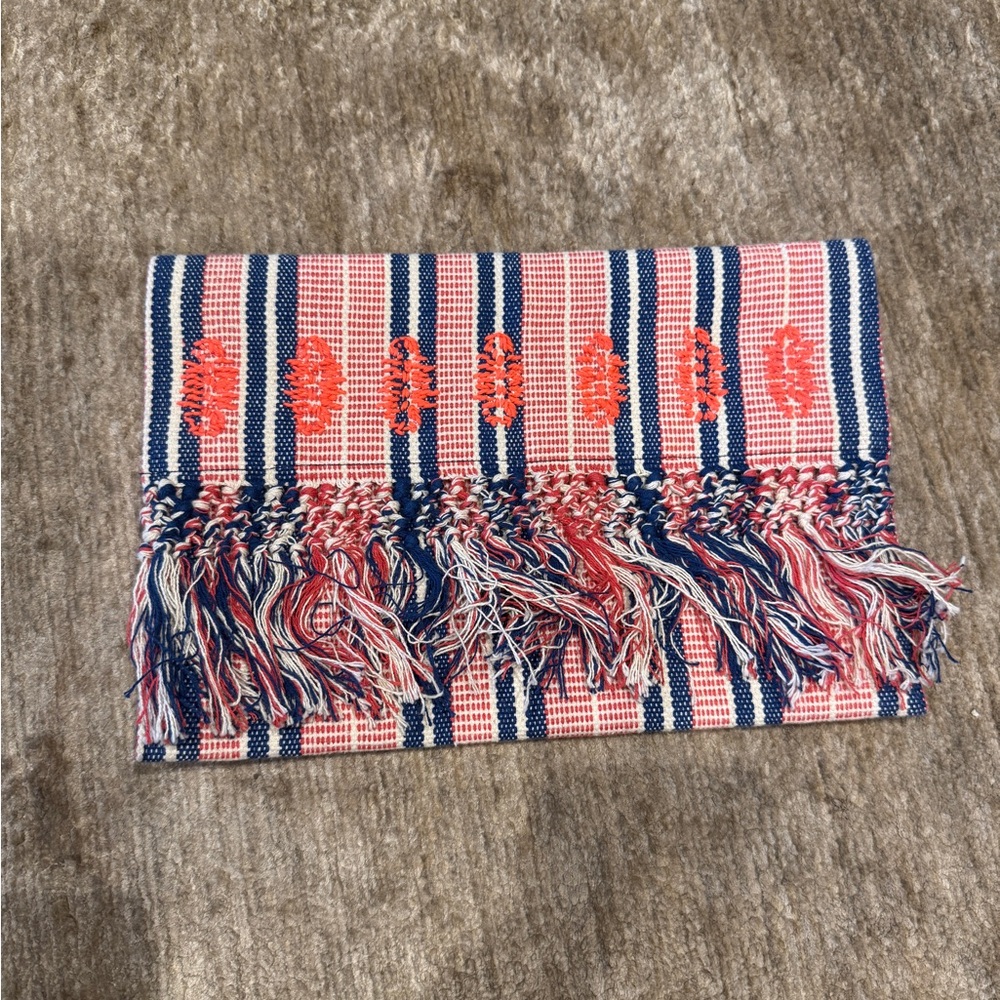 Roberta Roller Rabbit Multicolor Woven Fringe Clutch O/S